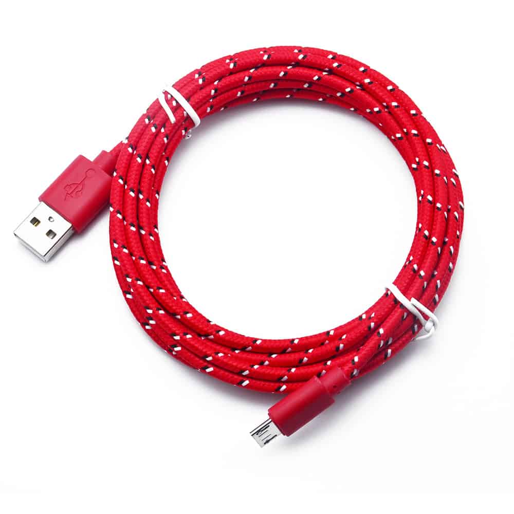 Red micro USB cables