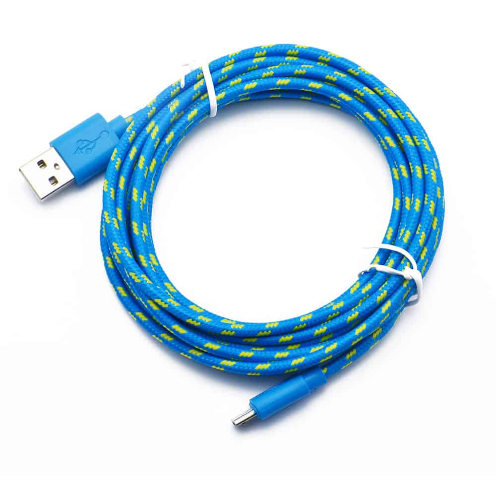 blue Apple Braided USB cables