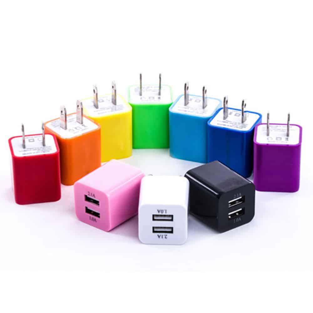 10 Colors Dual USB Charging Block