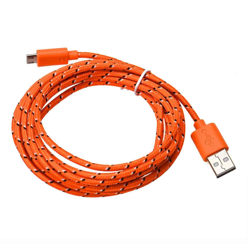 Orange Apple Braided charging cables