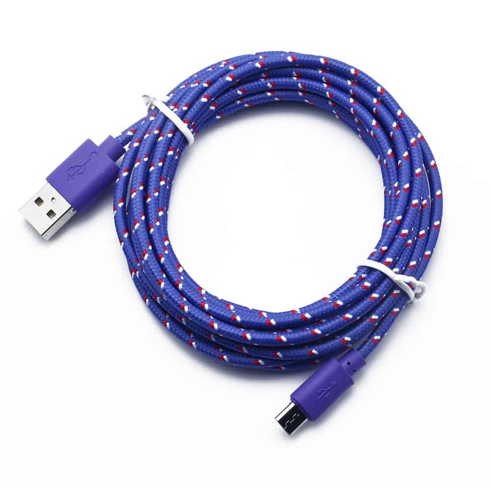 Purple Micro USB phone charging cables