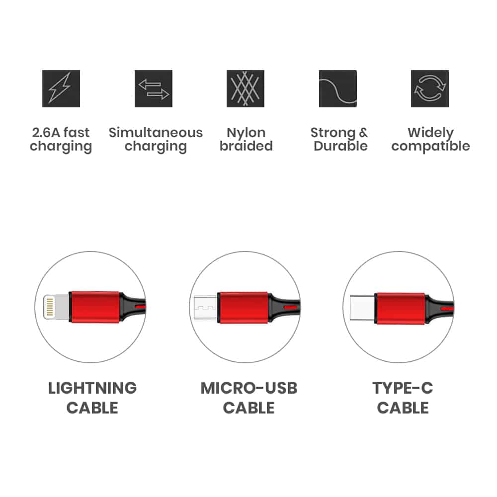3-in-1 bulk usb cable for smartphones