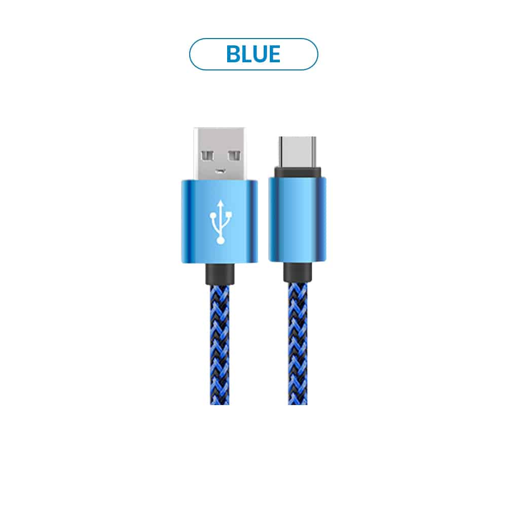 Braided Blue Bulk type C usb cables