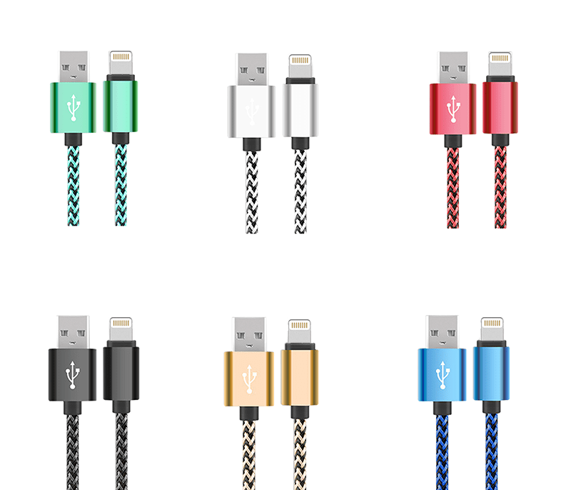 Braided Bulk lighting usb cable in wholesale