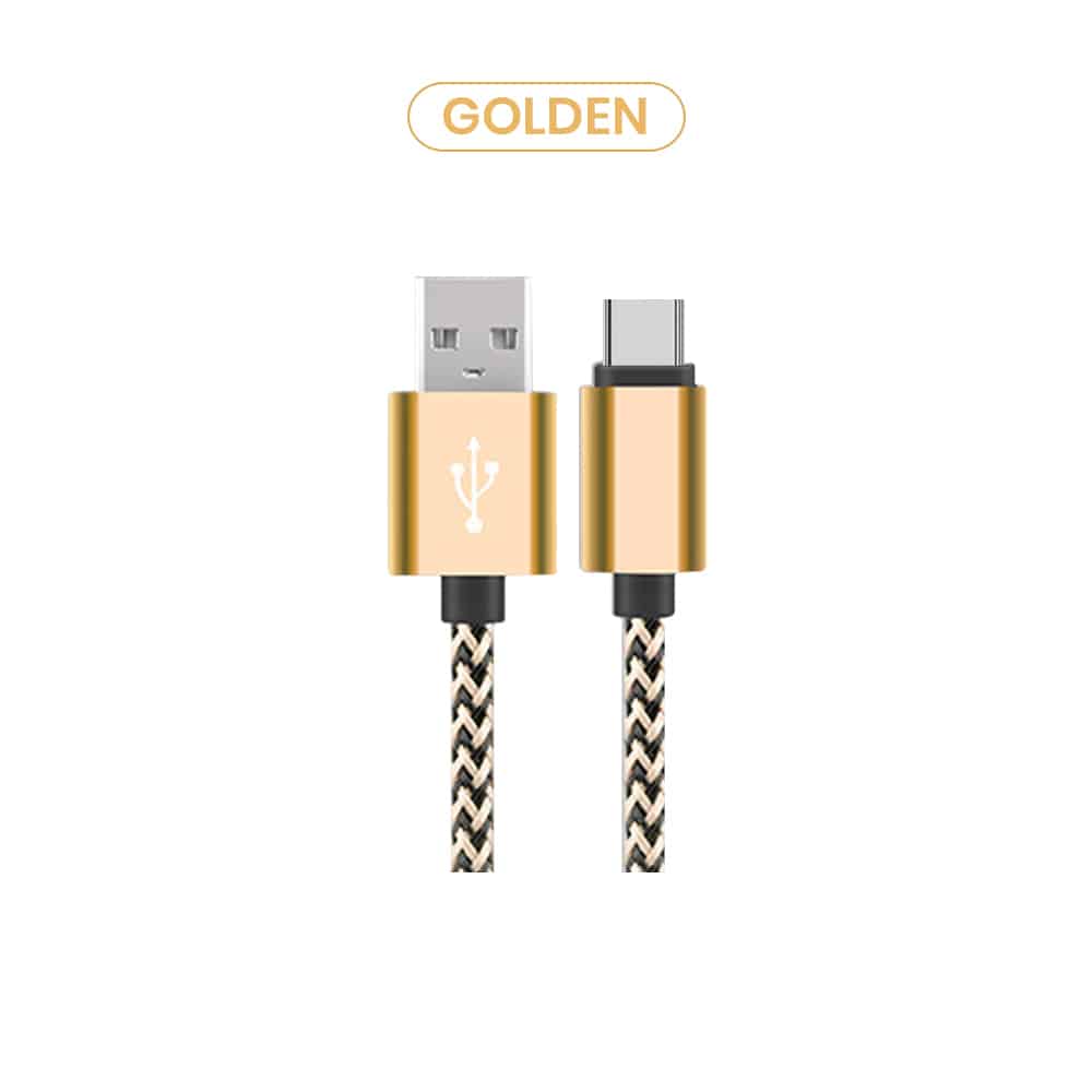 Braided golden Bulk type C usb cables