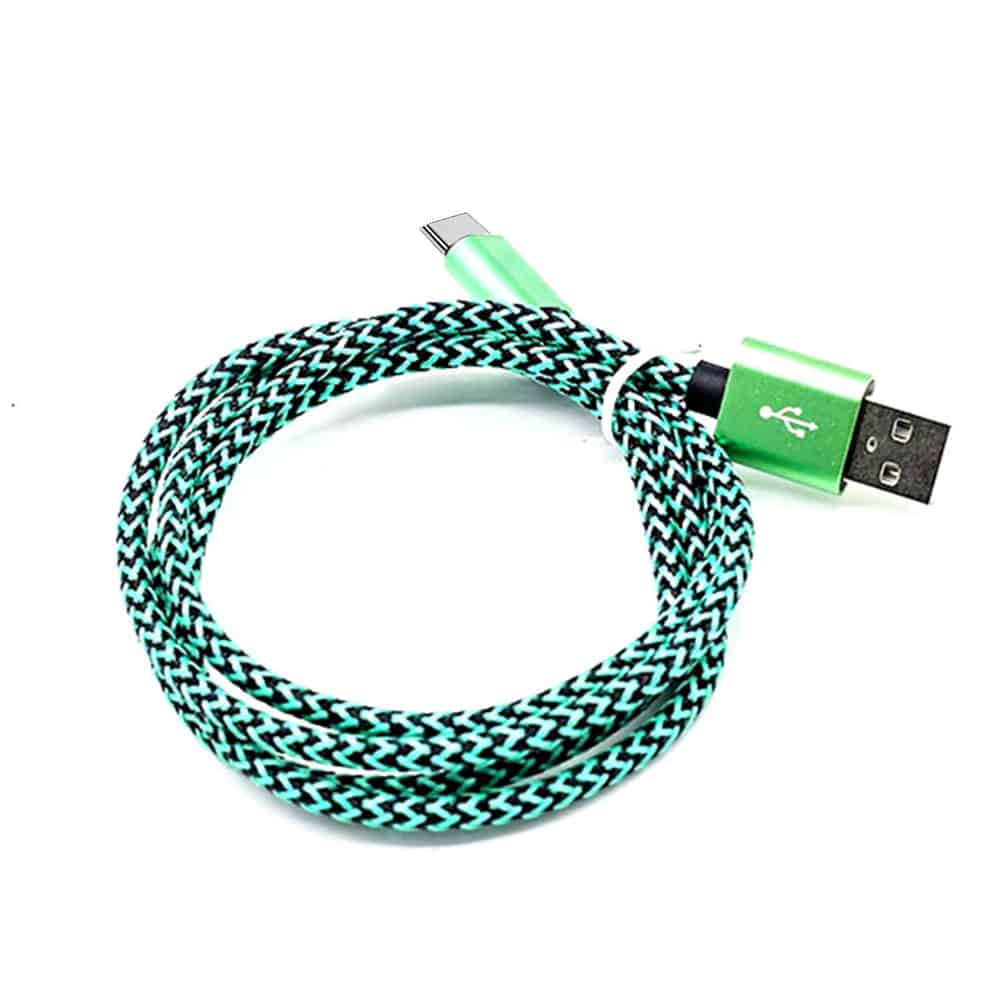 Braided green Type c cable wholesale