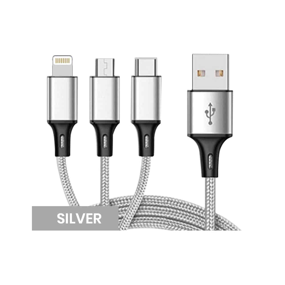 Buy 3 in 1 silver bulk cables in wholesale