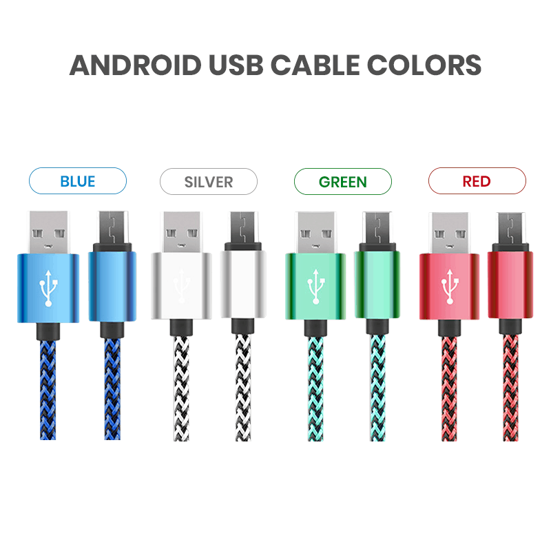 Color options for bulk phone charging cables