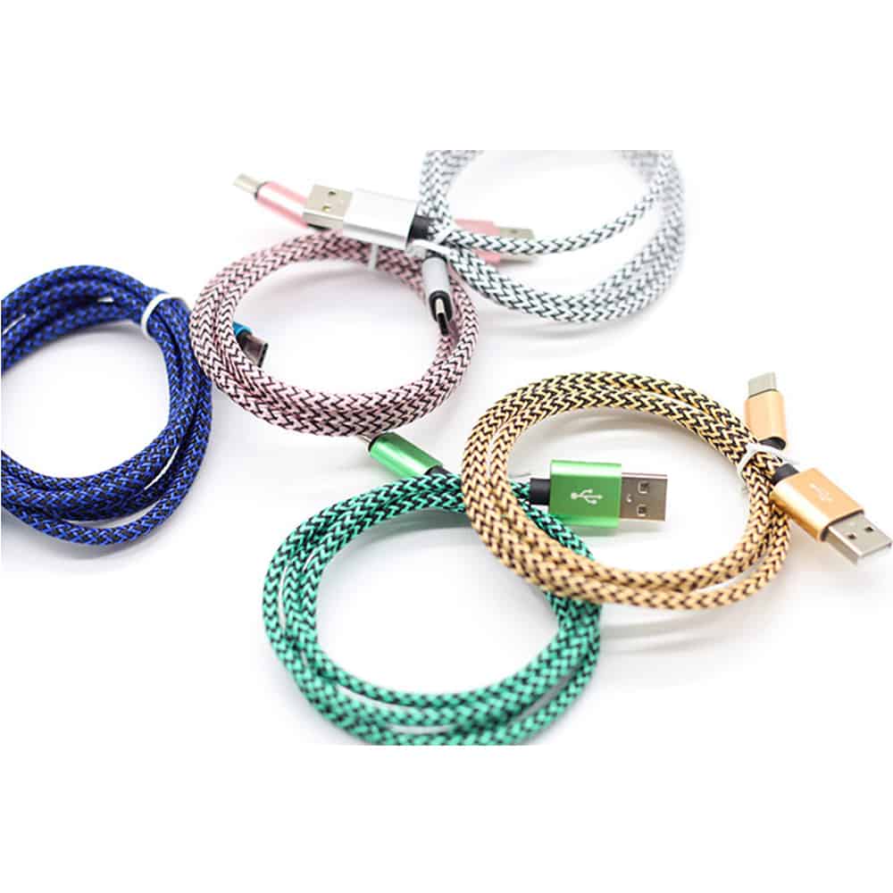 Dragon pattern braided Type C phone charging cables