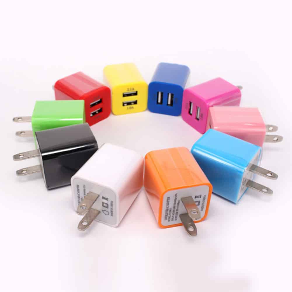 Dual USB Charging Block 10 Colors