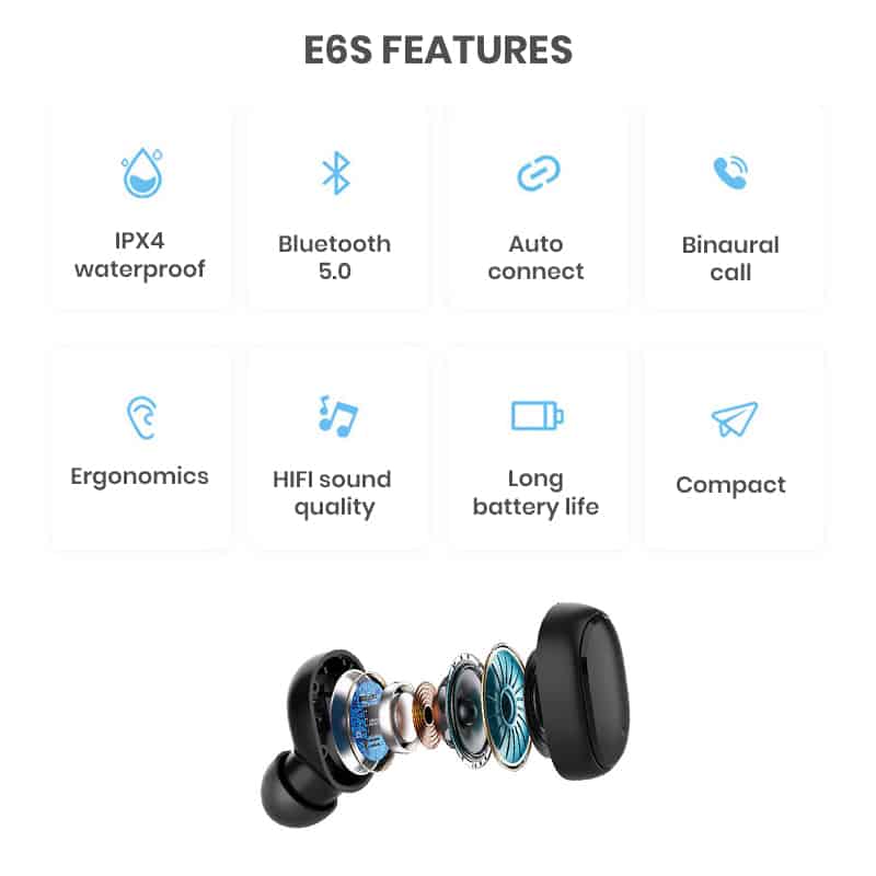 HiFi Features for E6S Cheap Wireless earbuds in wholesale