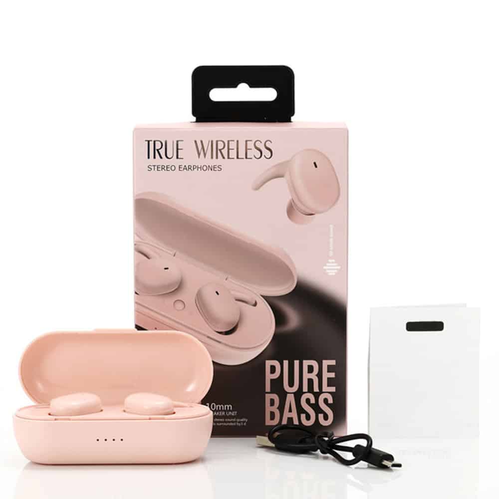 Pink Pure bass Wireless earbuds in bulk