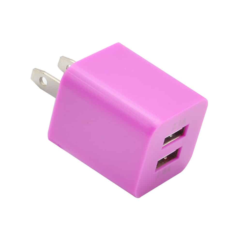 Pink Dual USB Charging Block