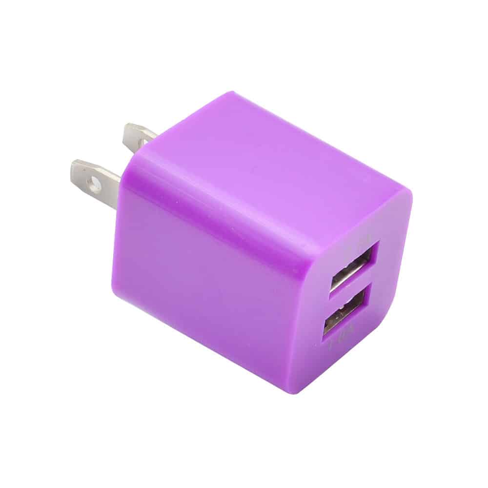 Purple Dual USB Charging Block
