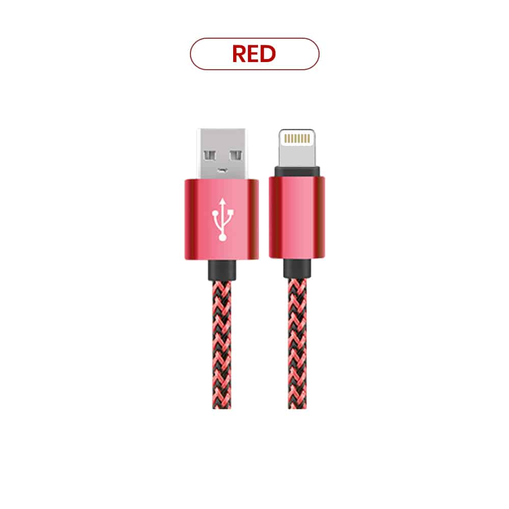 Red Braided bulk lightning cable