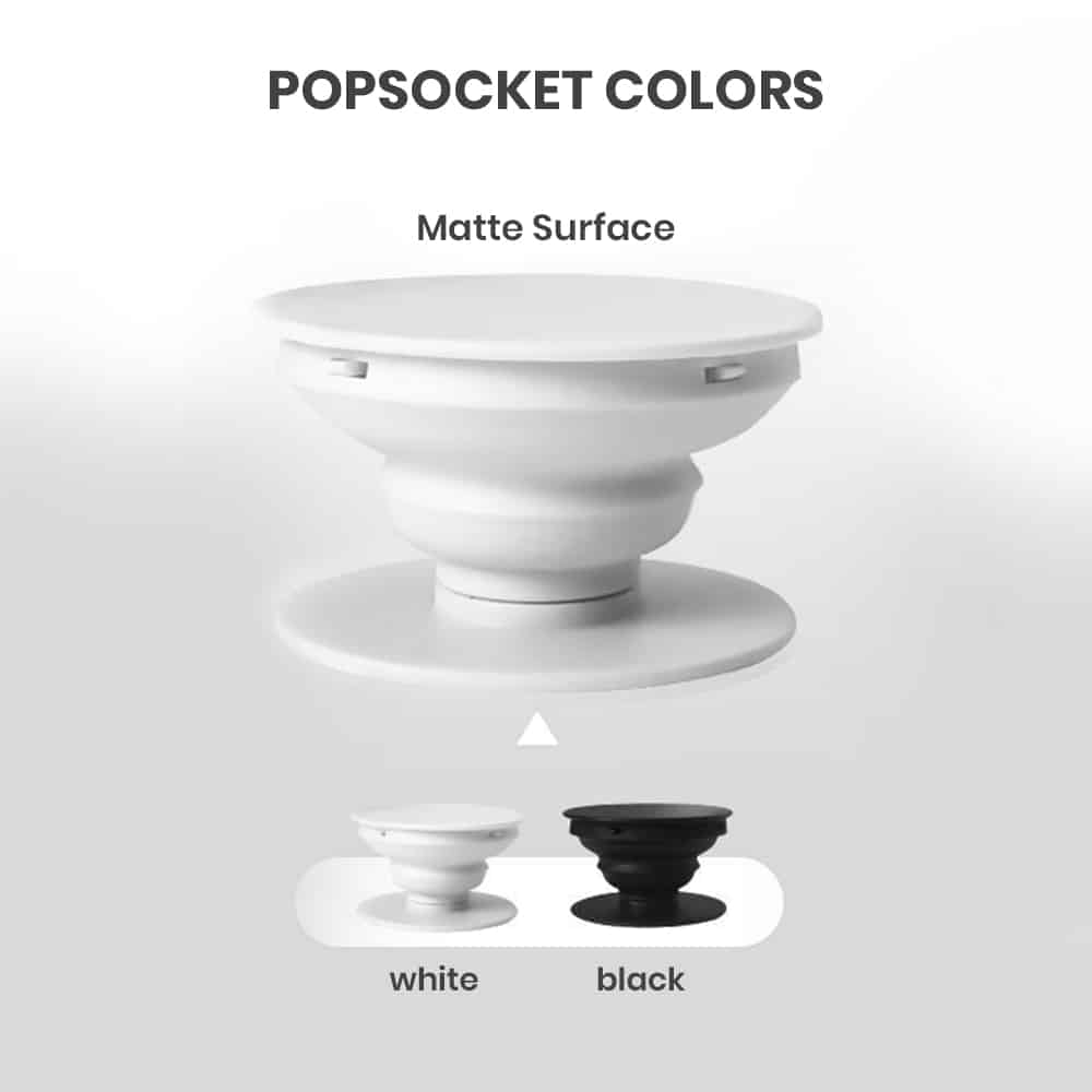 White matte popsocket with phone grip