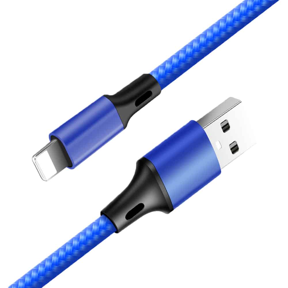 blue nylon braided bulk lighting cable wholesale
