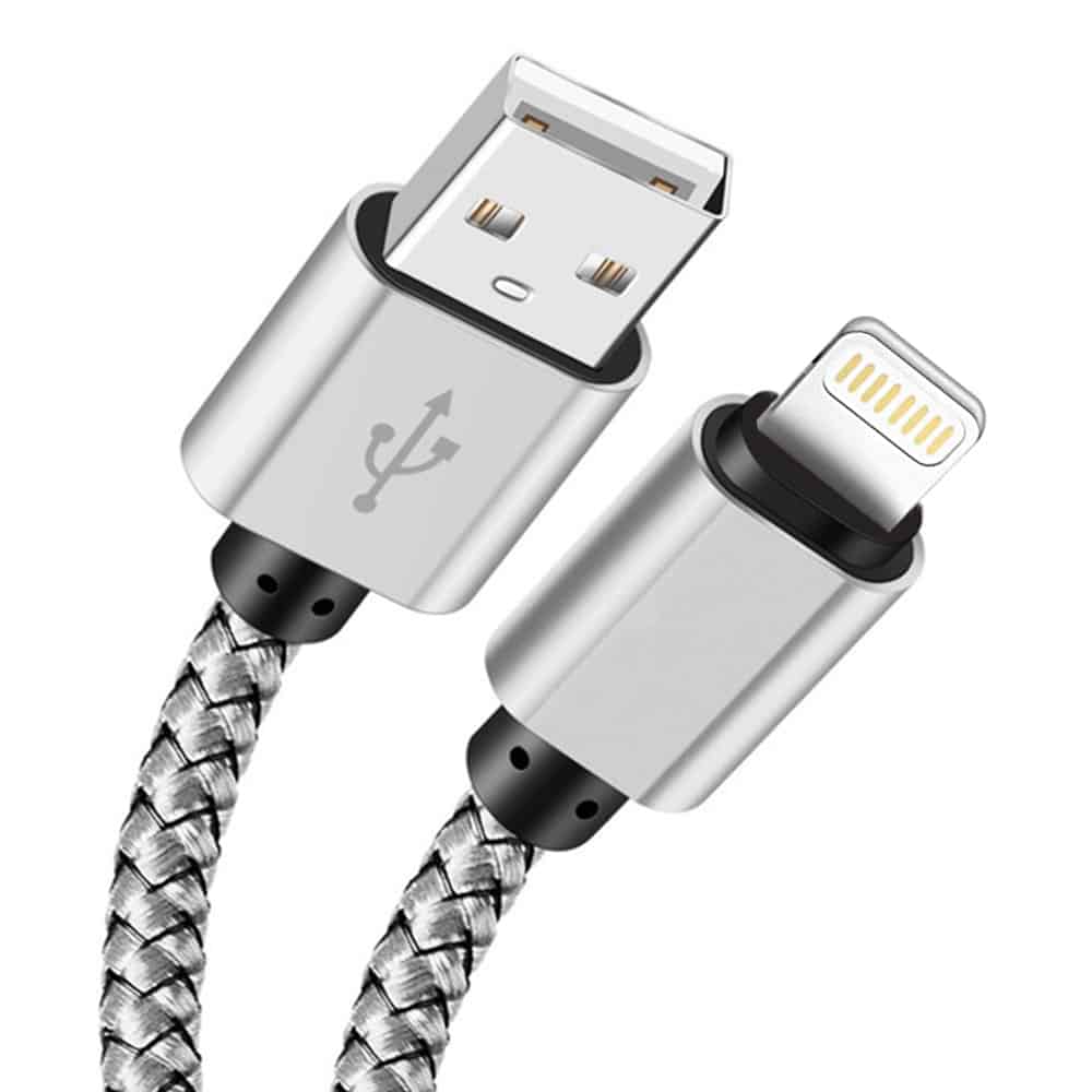 bulk iphone cables in silver color
