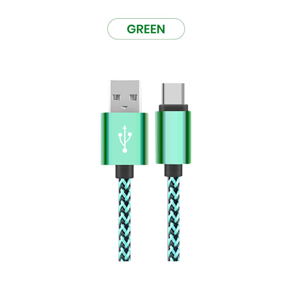 bulk usb cables green color type-c cables wholesale
