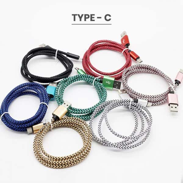 colorful braided Type C bulk usb cables