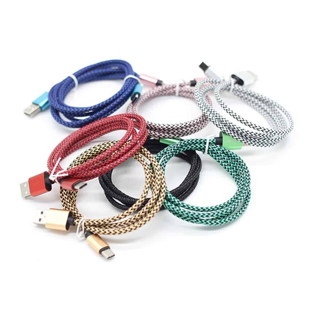colorful braided Type C bulk usb cables
