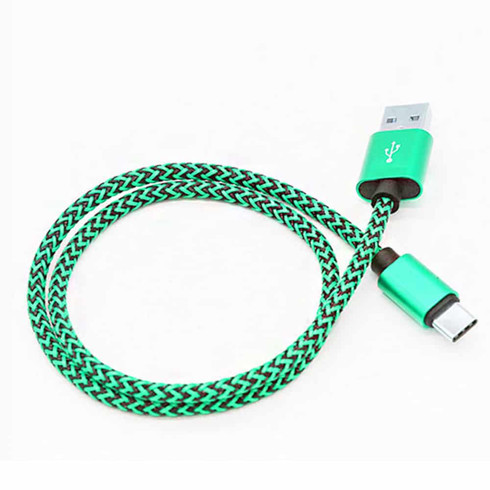green braided type c cables in bulk