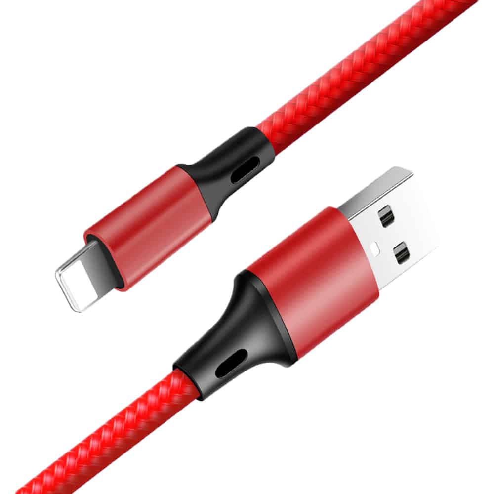 red nylon braided bulk lighting cable wholesale