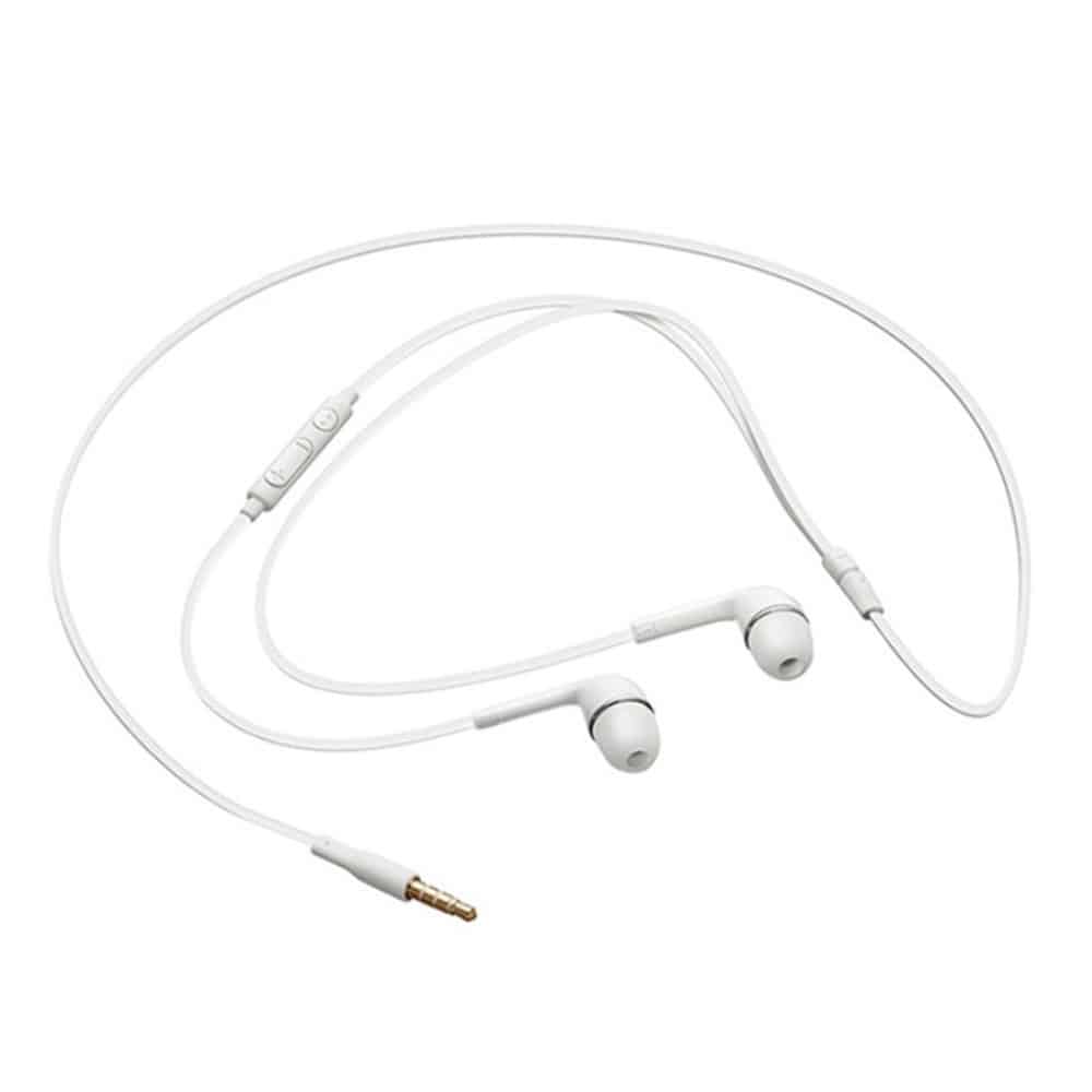 white bulk earphones