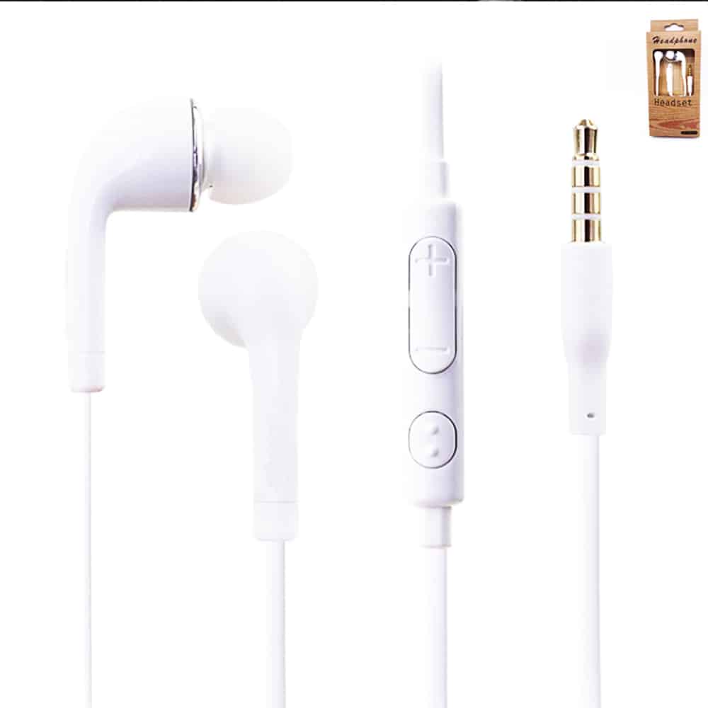 wired white earphones in bulk