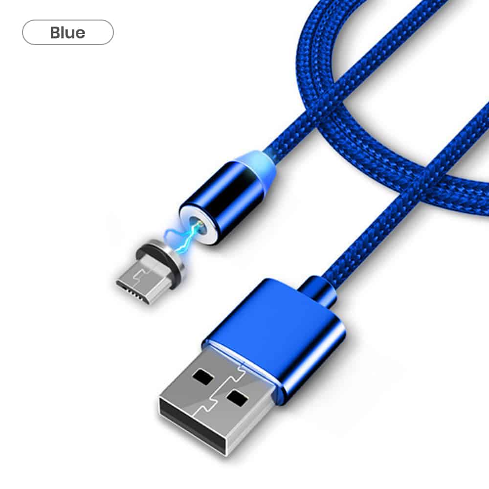 Blue color bulk micro usb cables with magnetic head