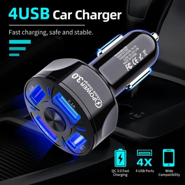 Car charger in bulk with 4 USB
