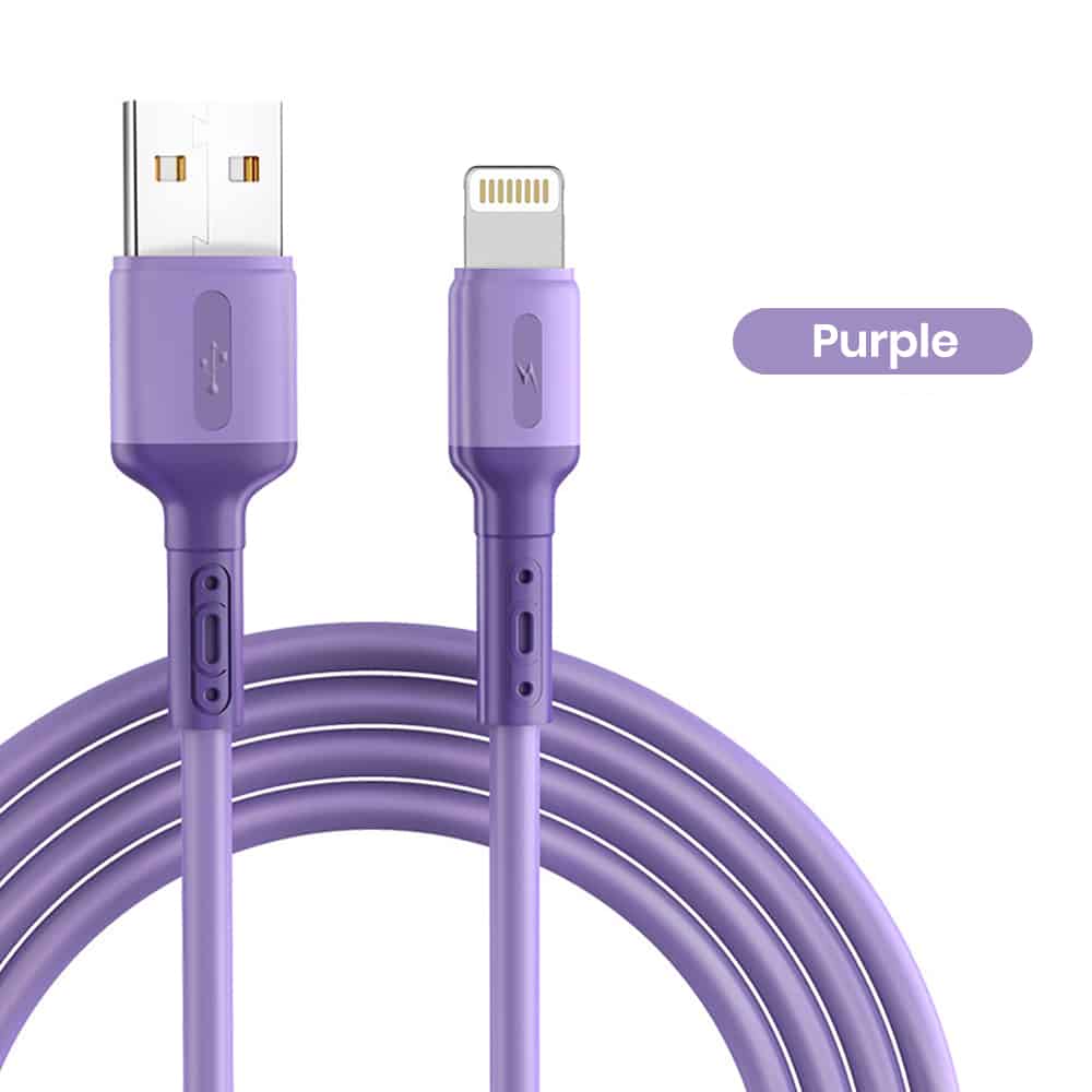 Purple color bulk iphone charger cables