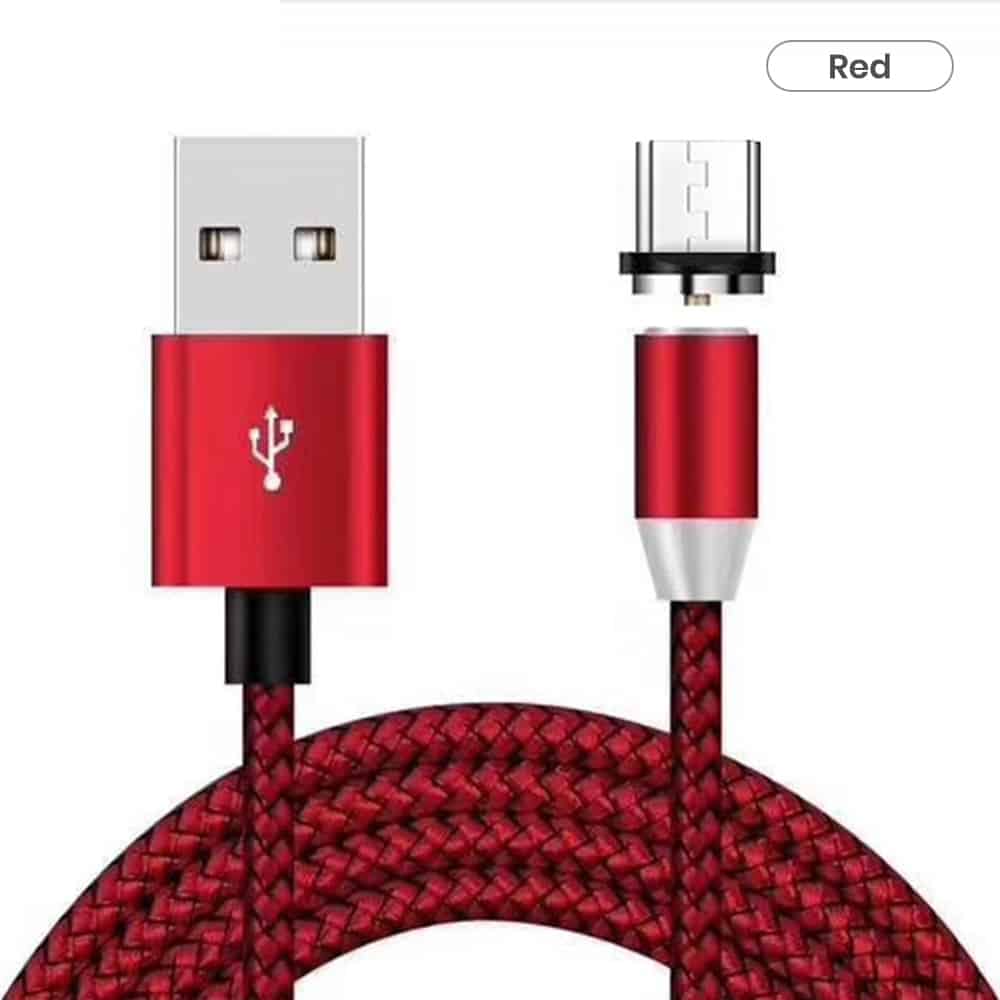 Red color bulk micro usb cables with magnetic head