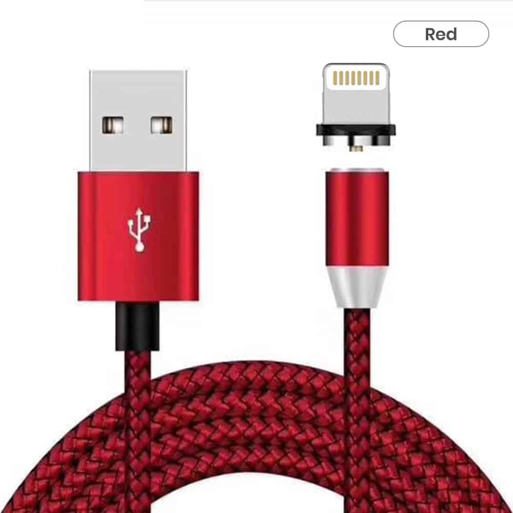 Red color iphone cable bulk with magnetic head