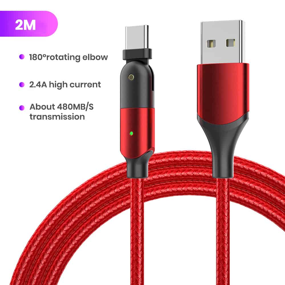 Red color long type-c cables wholesale