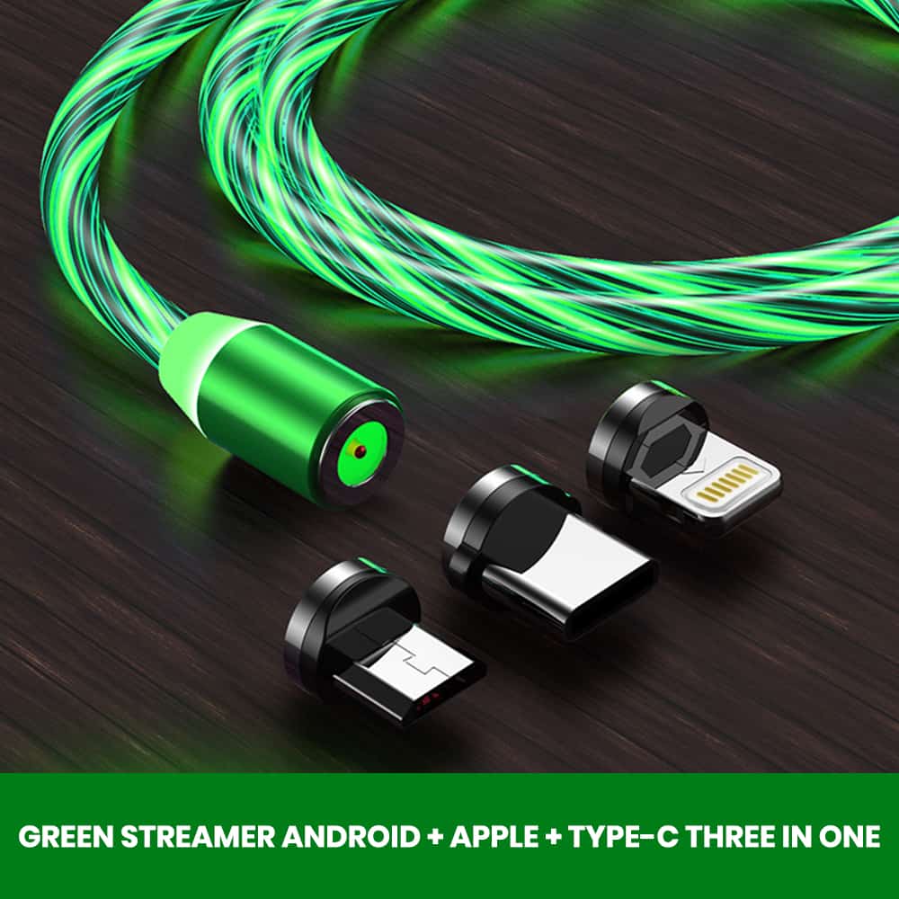 green color bulk usb cables with magnetic heads