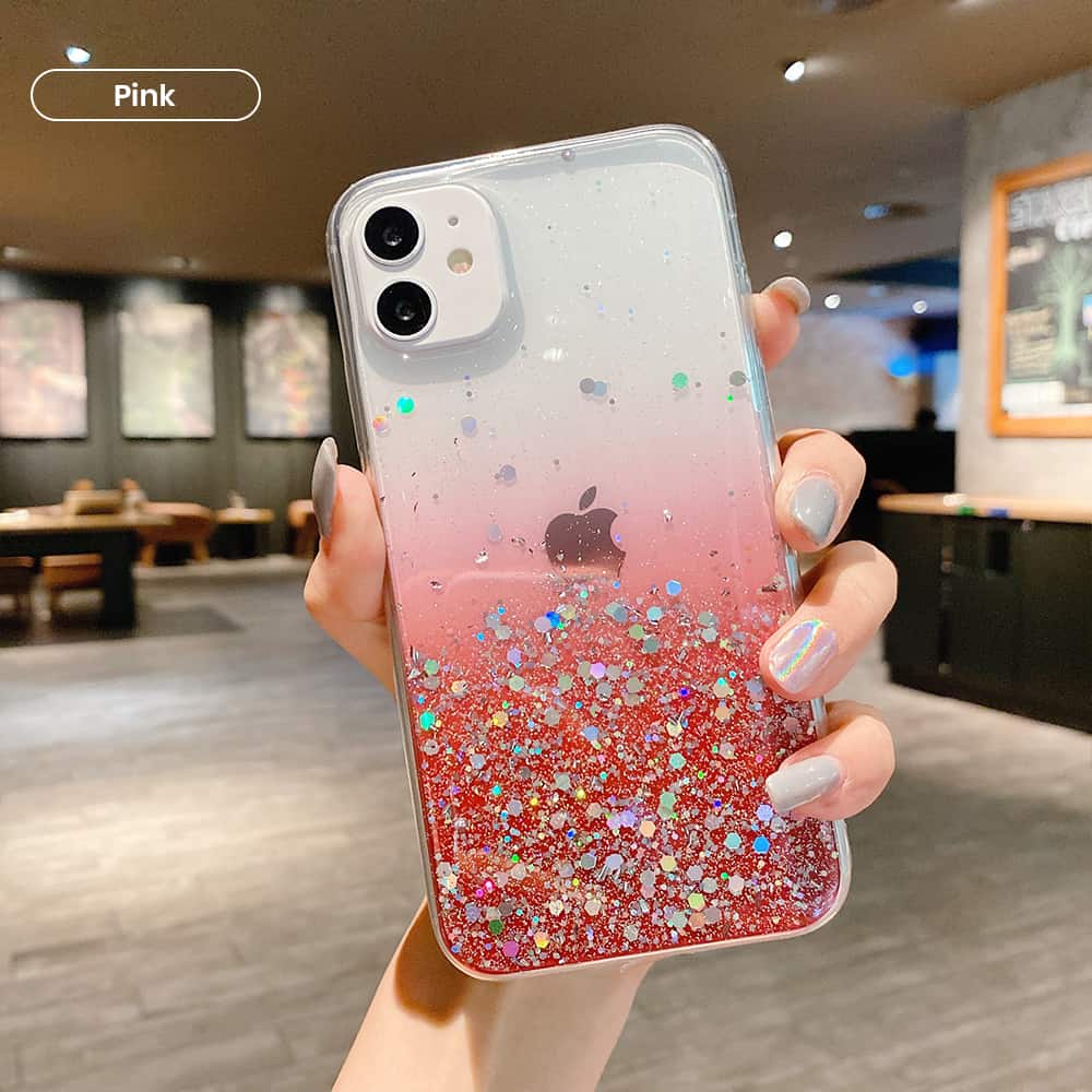 Glitter wholesale phones cases in pink color