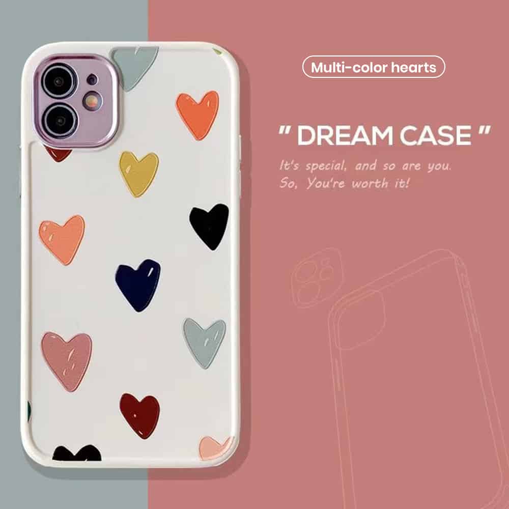 Multi-color hearts iphone case wholesale