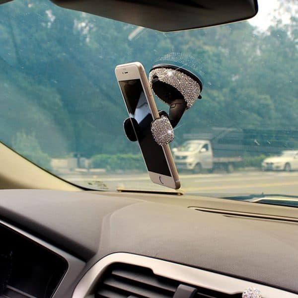white diamond studded phone holder in bulk with suction cup