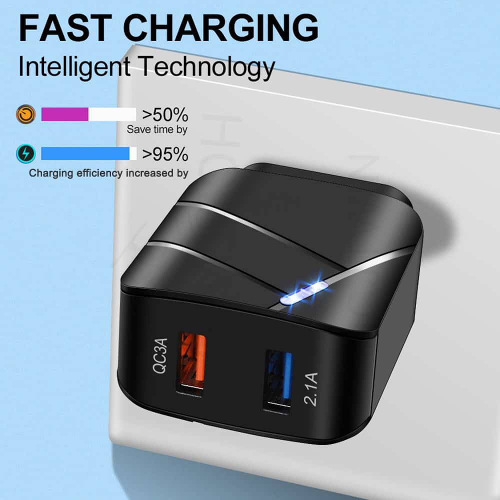 Fast charging black wall charger in wholesale price