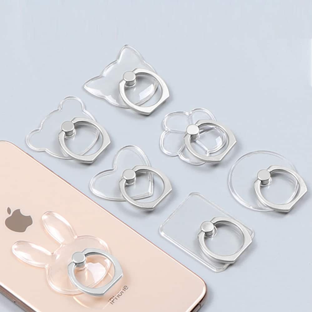 Transparent popsocket in bulk with different shapes